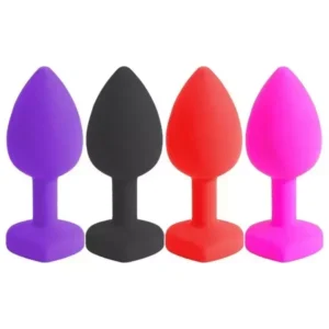 Plug Anal Em Formato De Coração Em Silicone Com Pedra Tamanho M Importação