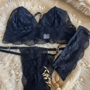 Conjunto Top Rendado Com Persex Sensual Love
