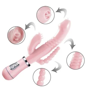 Vibrador Tripla Estimulação com Língua 12 Vibrações