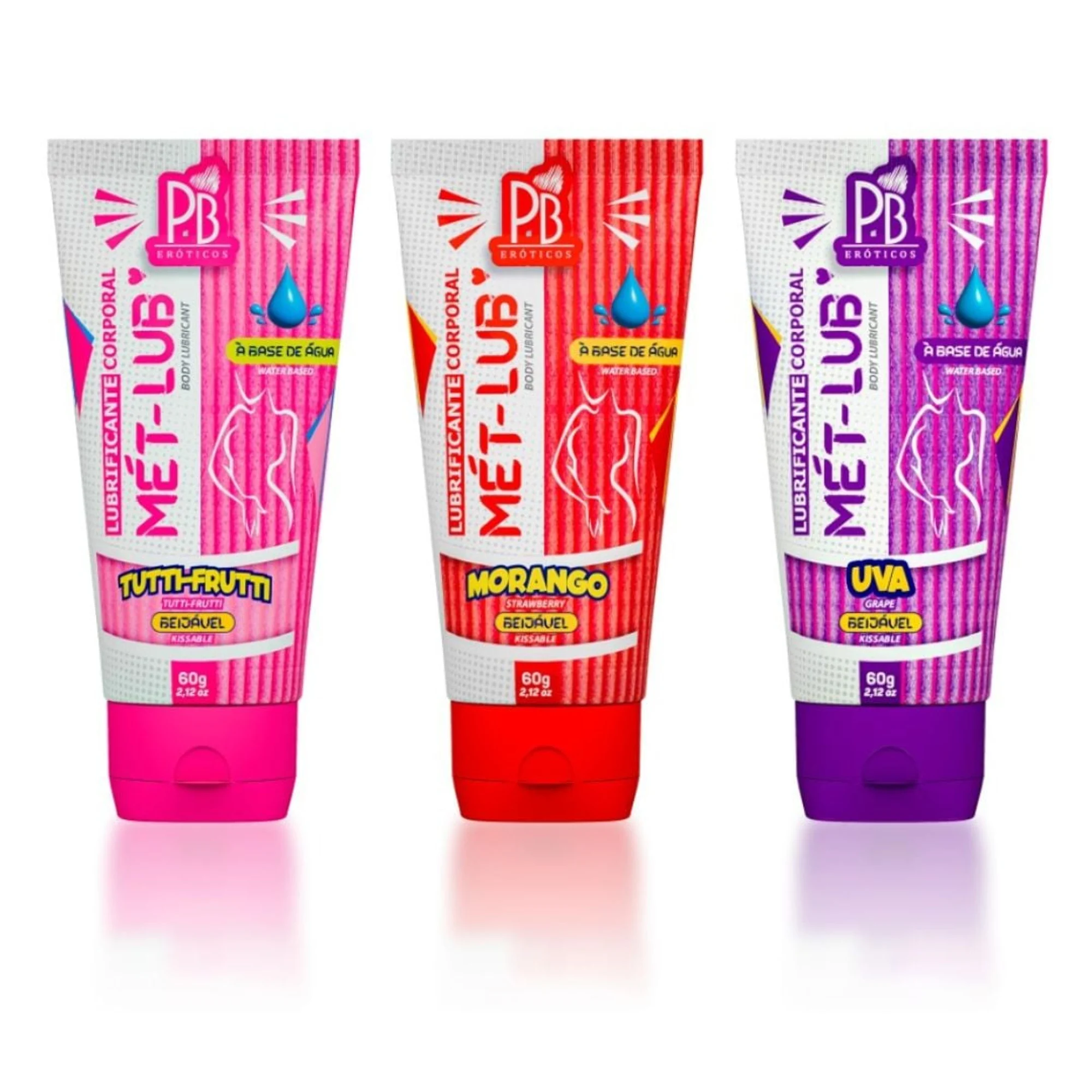 Mét-Lub Lubrificante Corporal Beijável 60g
