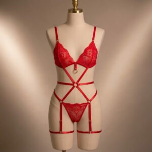 Body Sensual com Corrente Vermelho
